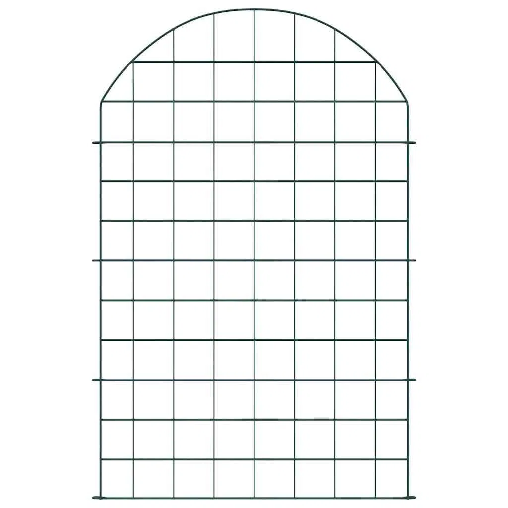 Recinzione esterna Set di recinzione da giardino, 8 pezzi, verde 50 x 80 cm, in acciaio, barriera di protezione per animali cani, decorazione per prato, cortile, giardino, aiuola e terrazza LH1A