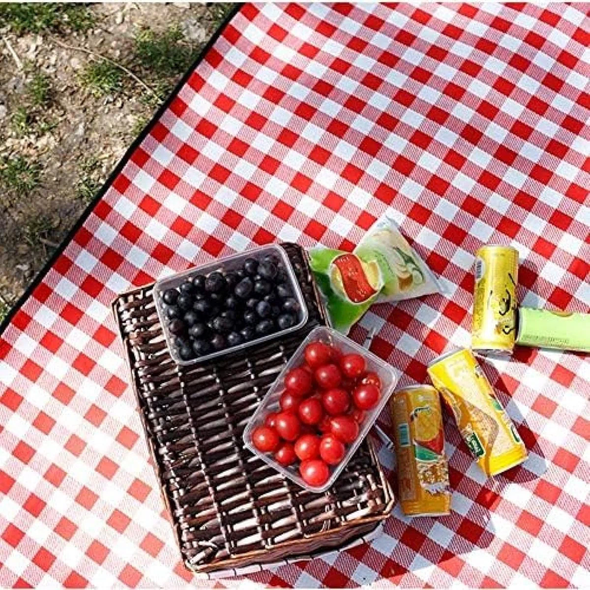 Coperta da Picnic All'aperto 200 X 200 Cm Tappetino da Picnic Impermeabile Tappetino per Insetti Stuoie per La Spiaggia Primaverile con Cinghie