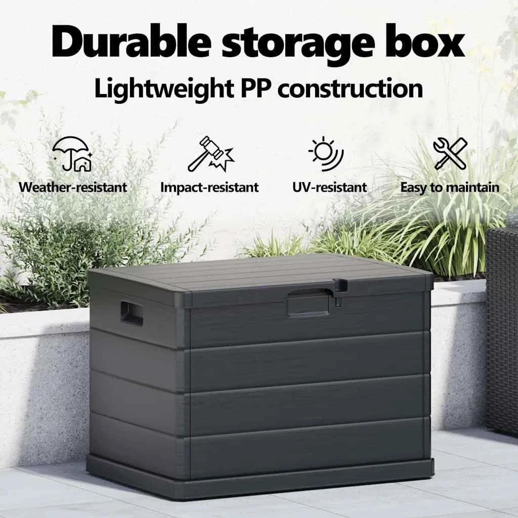 vidaXL Scatola di Stoccaggio per Giardino con archiviazione Antracite, Scatola di stoccaggio Rettangolare per Giardino e terrazzo, Un Organiser Moderno per Esterni