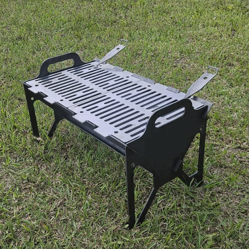 Barbecue Portatile Pieghevole per Carbonella, Griglia da Campeggio e Giardino