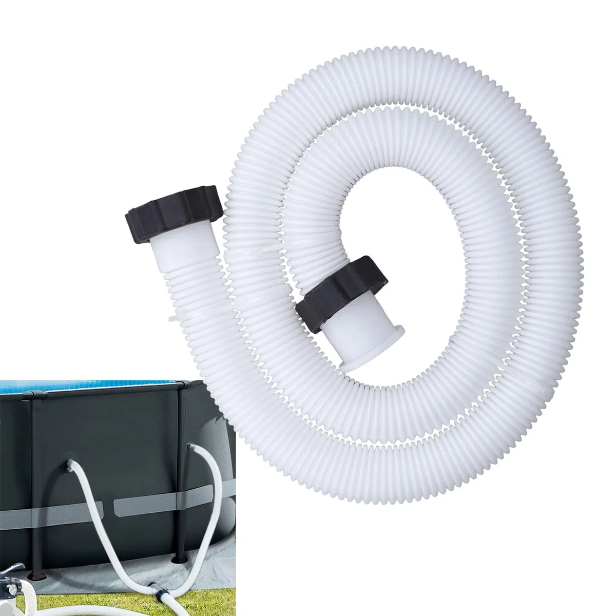 Tubo flessibile per piscina, tubo di ricambio per filtro e pompa per piscina, raccordo di aspirazione, 1,5 m