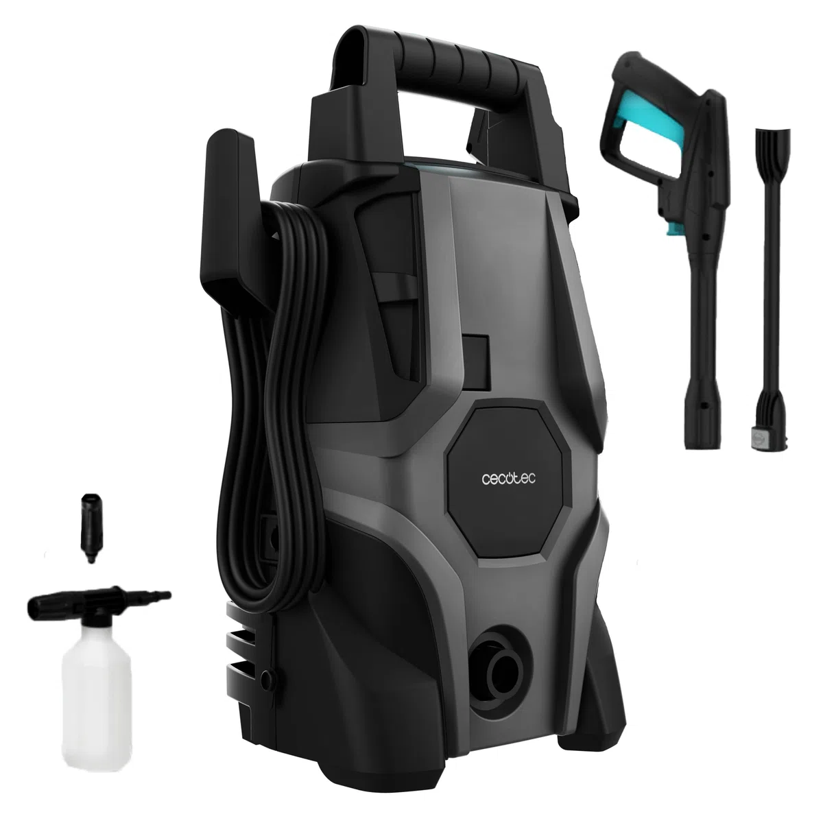 Cecotec Idropulitrice ad Alta Pressione HydroBoost 1400 Essential Plus. 1400 W, Pressione 105 bar, Casa, Giardino o Auto, Portata 426 l/h, Pompa in Alluminio, Raggio d’Azione 9m