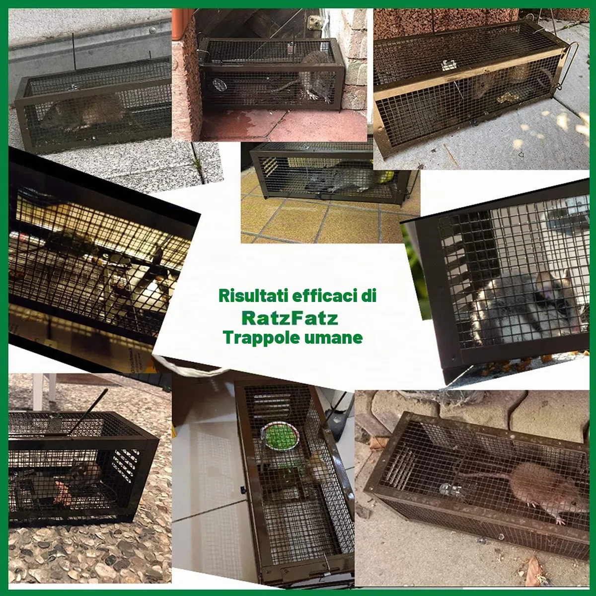 RatzFatz Gabbie Trappola, Trappola Topi● Vincitore 2021 ● Professionale, Giardino e Casa, Set trappola animali, Conigli e Criceti, Sensibilita` Regolabile, Multiuso, Gabbia, Caccia