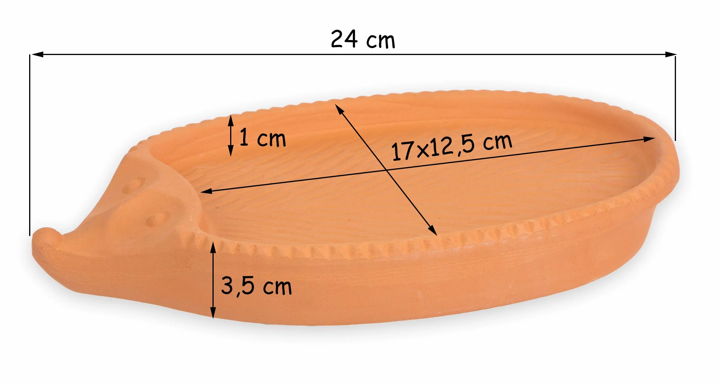 Römertopf Riccio Porta-Crescione in Terracotta Naturale – Semenzaio con Semi di Crescione, Coltivazione senza Terra, ca. 24 x 14 cm, Lavabile in Lavastoviglie, Idea Regalo per Bambini