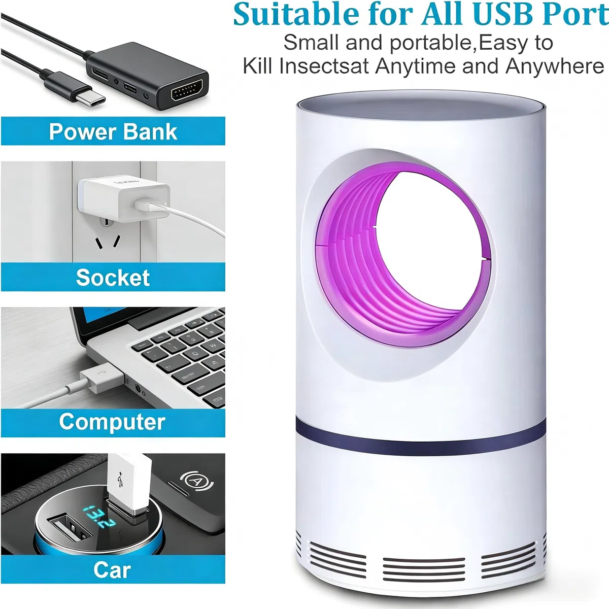 Lampada Antizanzare,Lampada per Zanzara 2026,Antizanzare Elettrico da Interno,USB Zanzariera Elettrica Portatile Antizanzare Lampada Interni con Luce UV,Alto-efficiente Trappola Zanzare Anti Insetti