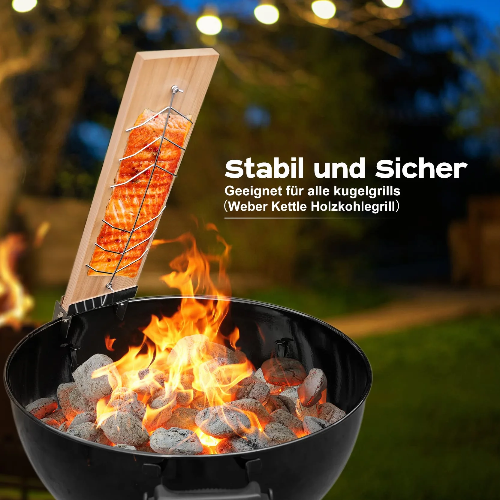 onlyfire Set di 2 Tavoletta per Salmone alla Fiamma, con 2 Set di Robuste Staffe Regolabili in Acciaio Inossidabile,Tavola di Incenso di Cedro Rosso Naturale,per Grill, Braciere