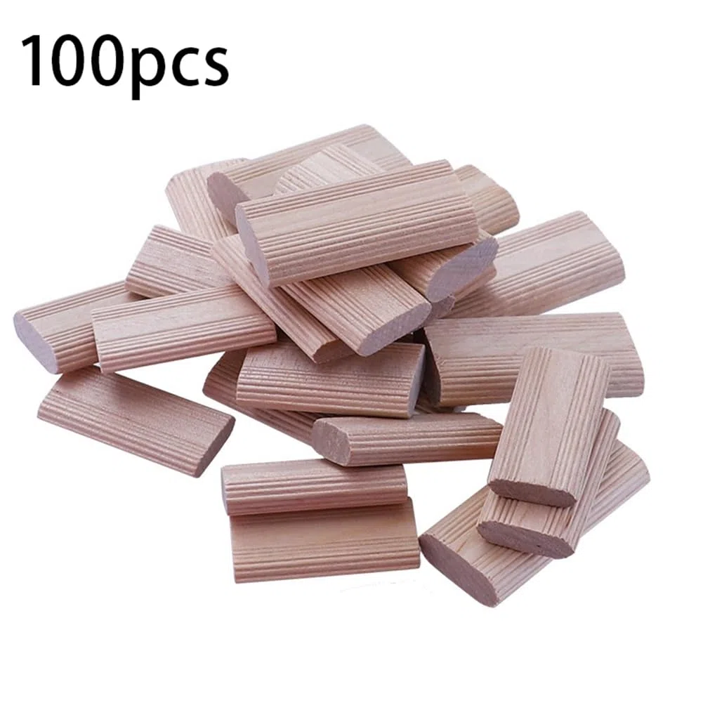 100 Pezzi di Connettori per Tasselli In Legno Domino da 8 Mm, Tappi In Legno di Faggio, Connettori di Giunzione per Mobili per la Lavorazione del Legno Facile da Installare Facile da Usare