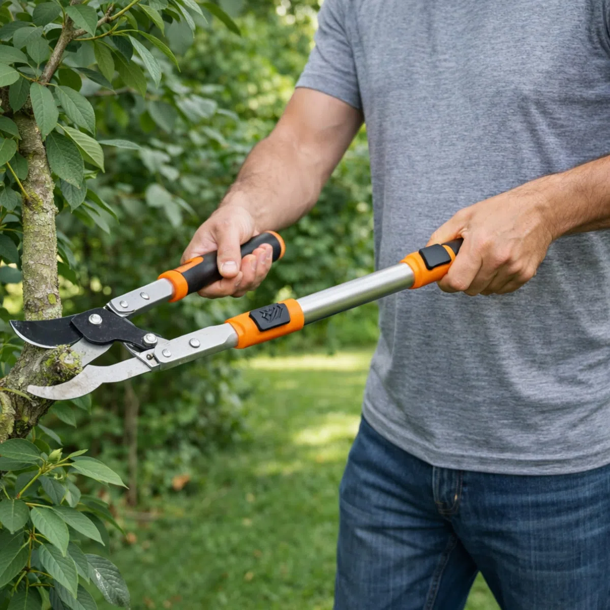 Topolenashop Cesoie Troncarami Telescopiche a Cricchetto 27-38” (680-970 mm) – Forbici Potatura Professionali con Manici in Alluminio per Rami Fino a 45 mm | 351393