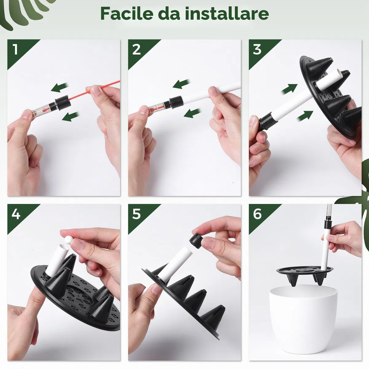 T4U Vaso per Piante da Interno, Vaso Autoirrigante 22 cm Set da 4 Bianco | Vaso con serbatoio acqua, Vaso con indicatore livello acqua, Piante verdi, erbe aromatiche, casa, balcone