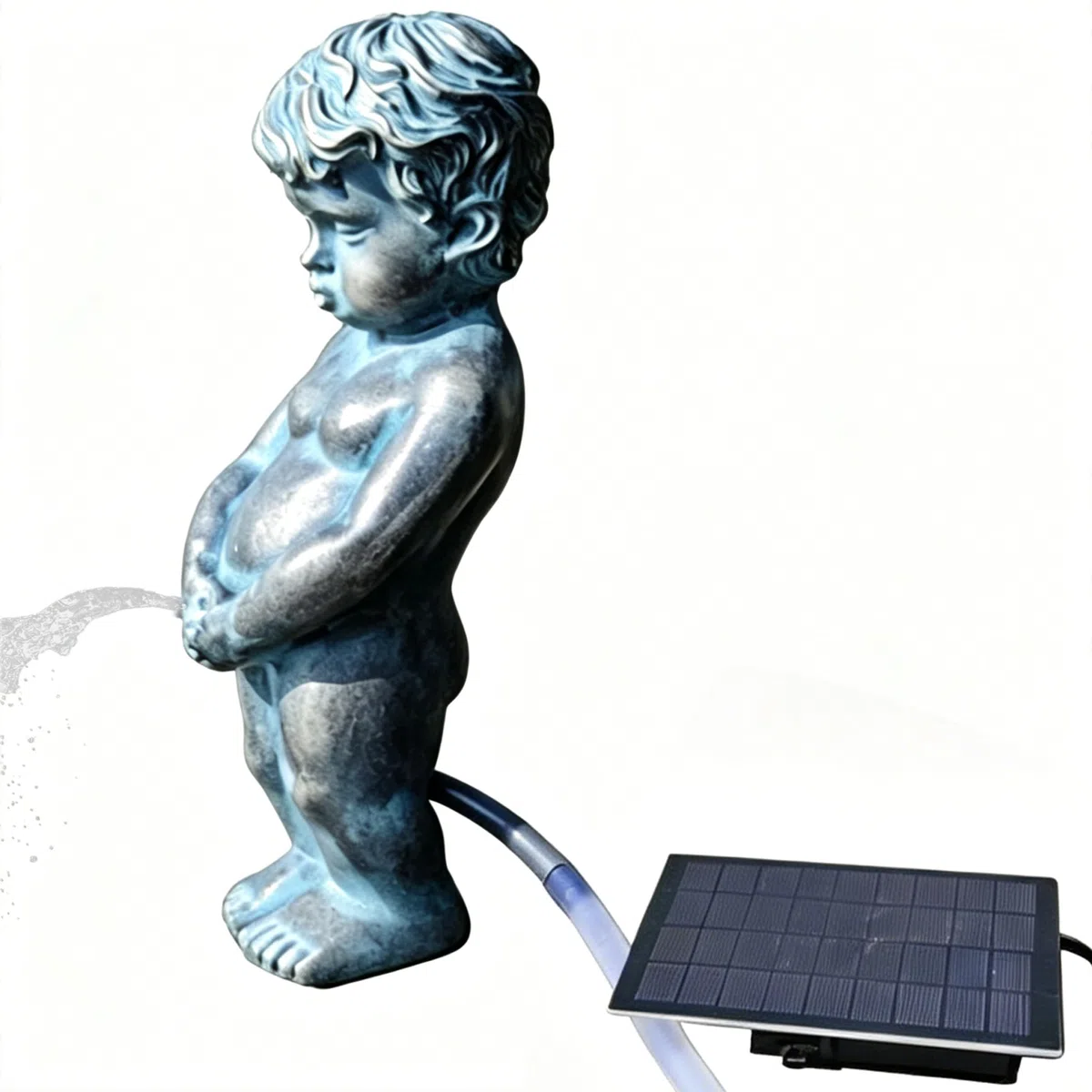 Sputalaghetto per ragazzi in resina ad energia solare, Sputafontana per piccoli laghetti da giardino all'aperto 4, 7x4, 3x12, 2 pollici, Sputalaghetto per piccoli laghetti