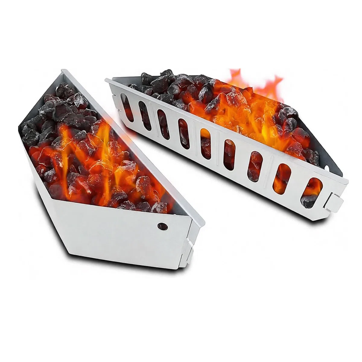 GFTIME Cesti a carbone Char-Basket per Weber 7403 Barbecue a carbone da 47,6 e 67 cm, cestello carbone per calore diretto e indiretto, 2 confezioni