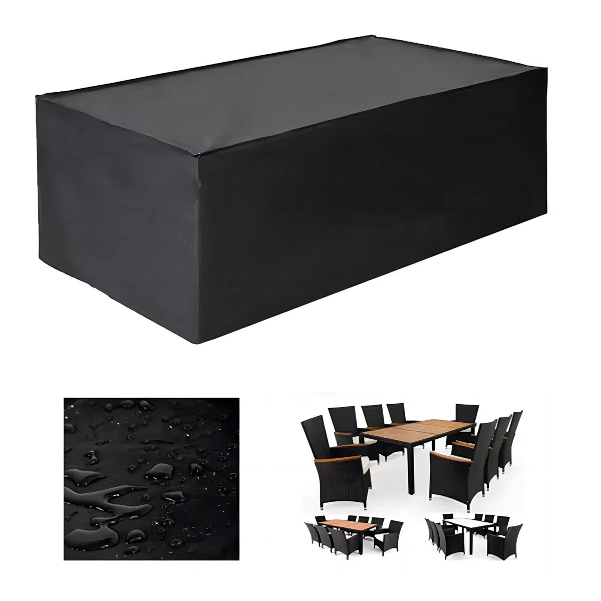 Copridivano da Esterno Impermeabile, 120x50x80cm Nero 420D Oxford Coperture per Mobili da Giardino, Copertura Tavolo Esterno Telo Copertura per Giardino, Anti-UV Telo Copri Divano da Giardino