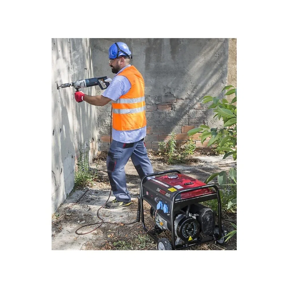 Generatore di corrente 3,2kw monofase a benzina 230V 50HZ AVR carrellato con avviamento a strappo Powermate by PRAMAC EM4100