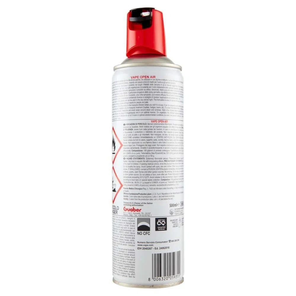 Vape Insetticida Repellente Spray Anti Zanzare, Vespe e Cimici (Vape Open Air, 4)