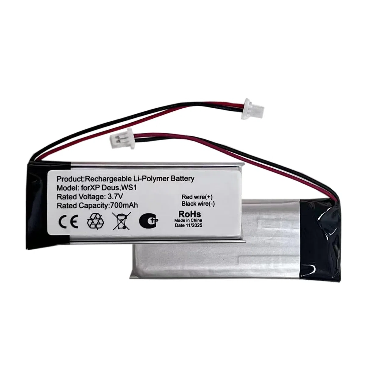 Batteria di ricambio compatibile con XP Deus Metal Detector WS1 WS2 WS3 WS4 WS5, MI-4 Pinpointer, MI-6 Pinpointer