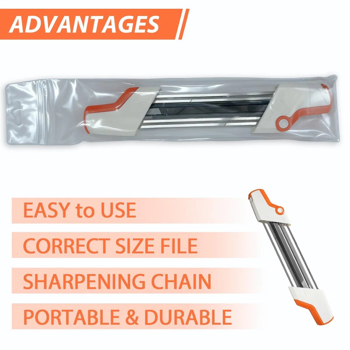 Affilatrice per motosega 2 in 1 per catene con passo da 0,325 cm, strumento di affilatura per motosega con lima da 4,8 mm, compatibile con catene per motosega Stihl 40,6 cm/45,7 cm/50,8 cm, ricambio