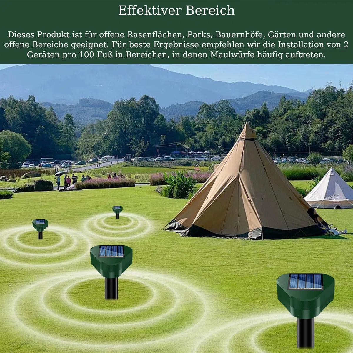 Dissuasori per Topi, Ultrasuoni per Topi da esterno, Repellente per Talpe, Ultrasuoni per Talpe, Dissuasori per Serpenti, Dissuasore Solare per Giardino e Campeggioi 4 Pezzi Verde