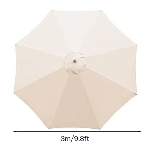 Earnmore Giardino Ombrellone Sostituzione Copertura (2m/3m, 6/8 Braccia) | Telo di Ricambio con Protezione Solare per Piscina, Terrazza, Esterni