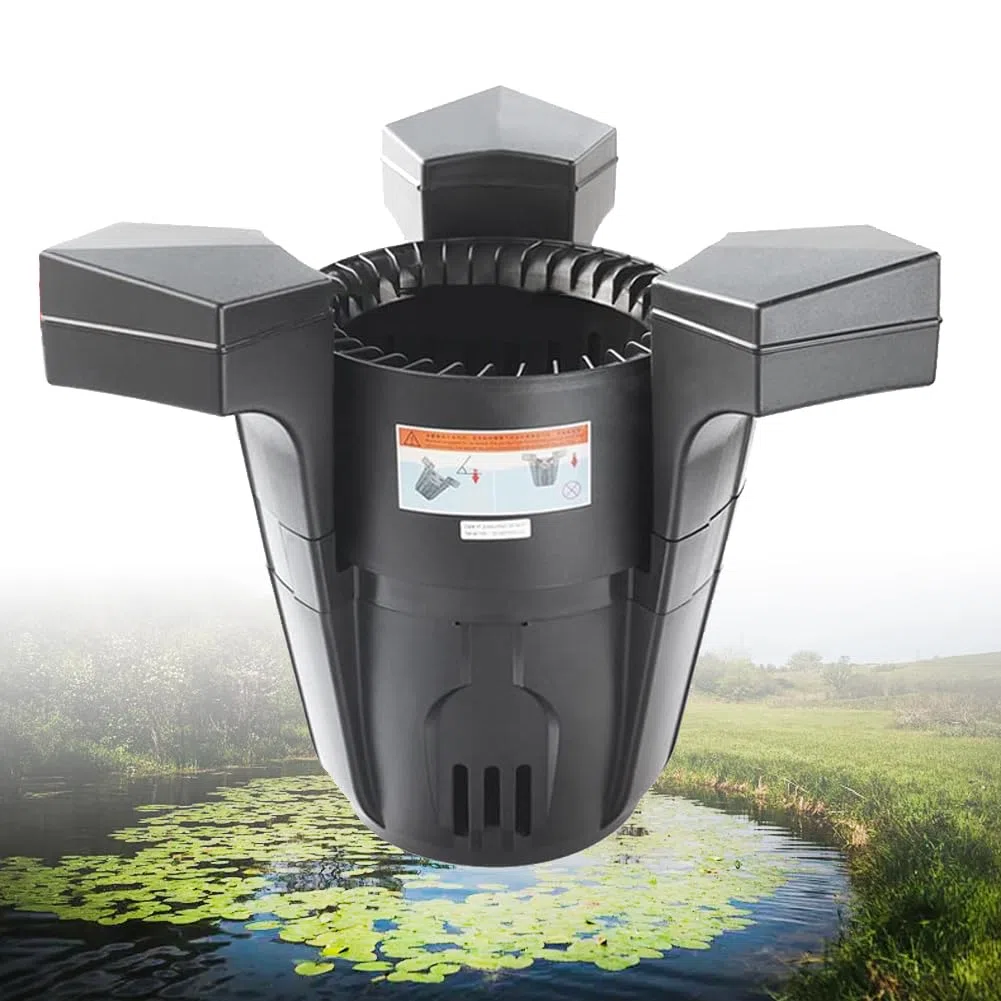 Potente skimmer galleggiante per laghetto con cavo di alimentazione da 10 m, per giardino, stagno, piscina, uso esterno, pompa efficiente da 70 W per acqua pulita in stagni e laghi