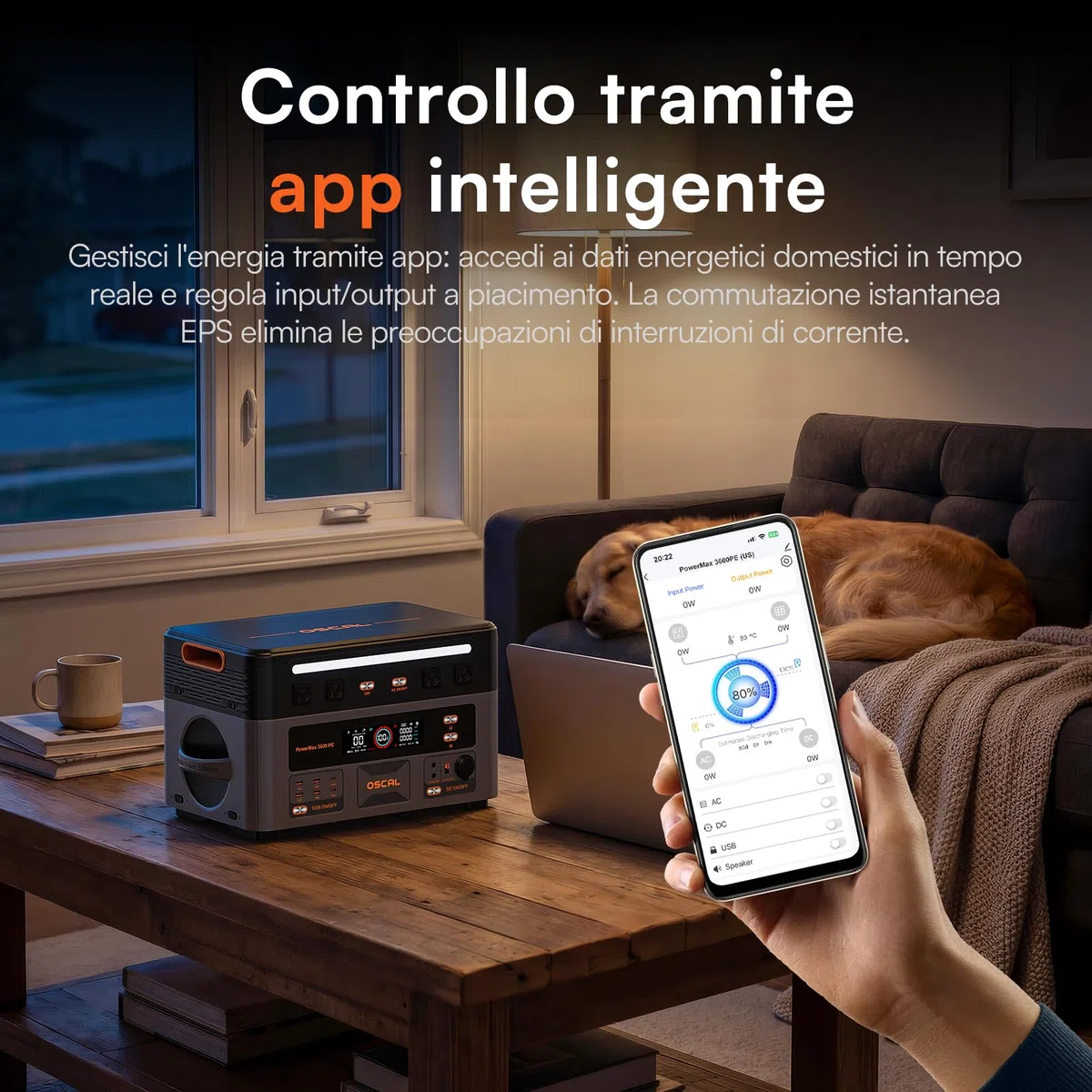 3600W Centrale Elettrica Portatile PowerMax 3600PE con 2 Pannello 400W, 2016Wh Generatore Solare con Batteria LiFePO4, Ricarica 0-80% in 45 min, APP, UPS, Power Station per Campeggio/Camper/Casa