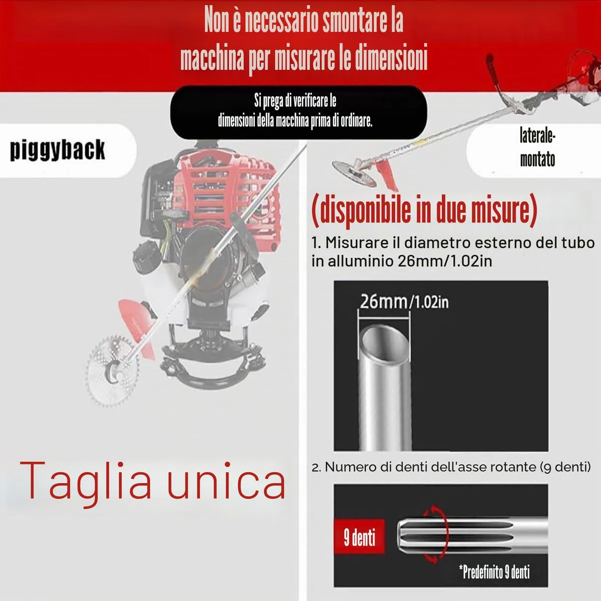 Attacco per Motozappa da Giardino, Denti per Motozappa da 26 Mm a 9 Denti per Giardinaggio, Attacco per Aratro Elettrico per Decespugliatore, Mangiatore di Erbacce, Tosaerba