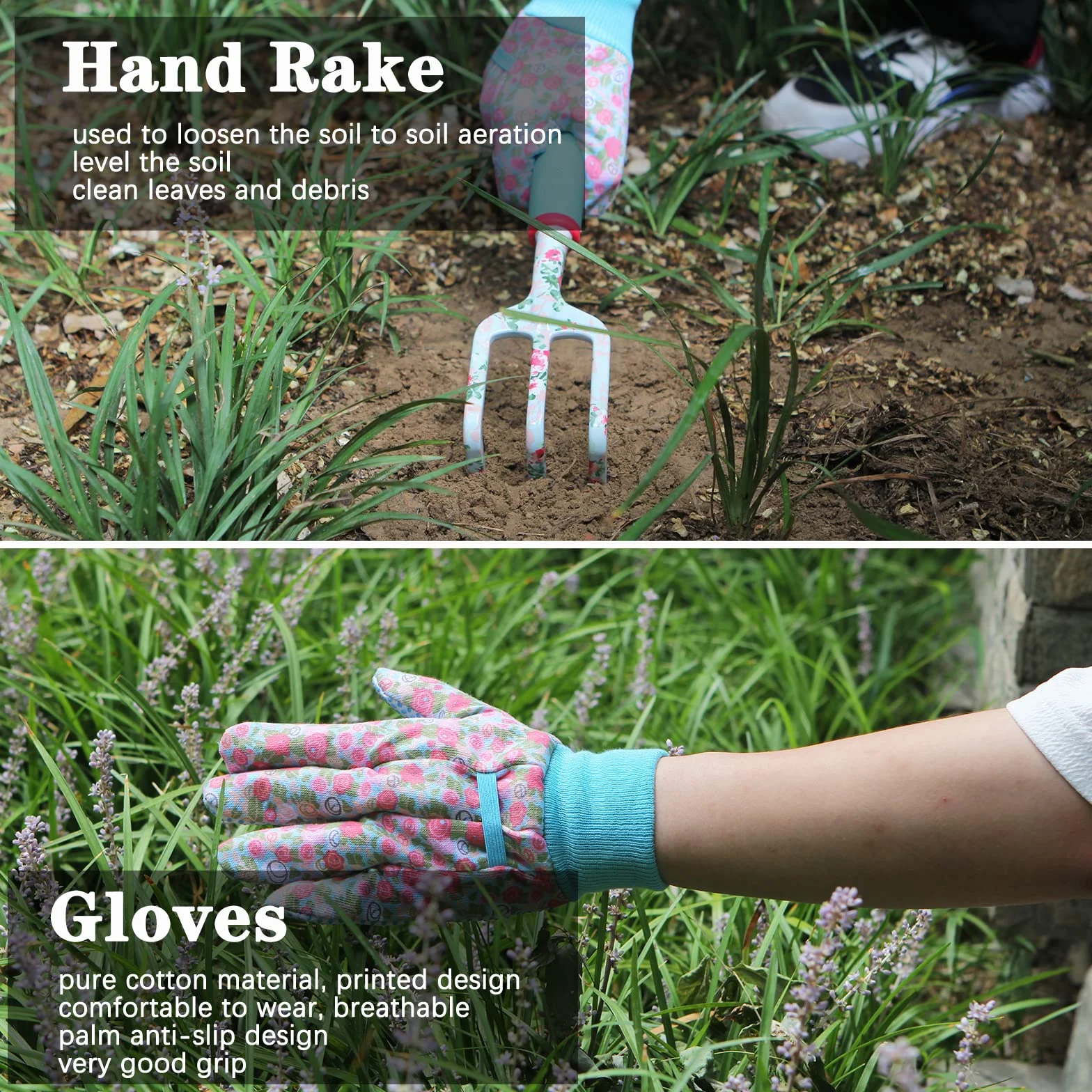 Set di Attrezzi da Giardinaggio, Kit Giardinaggio di Attrezzi Manuali da Floreale Giardino da 16 Pezzi, Regali da Giardinaggio per Donne e Uomini, Attrezzi da Giardinaggio per Impieghi Gravosi