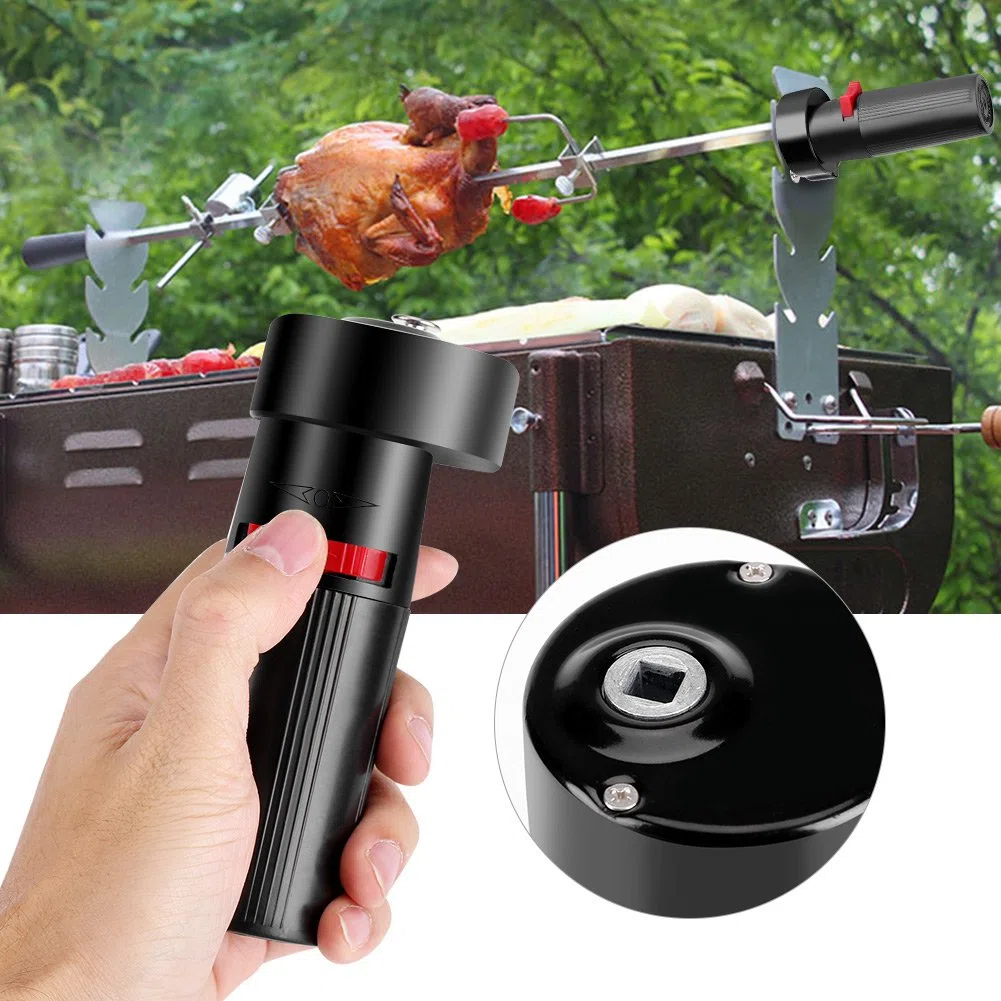 BuyWeek Motore Elettrico per Barbecue Motore Girarrosto, DC 1,5V in ABS in Metallo per Supporto Arrosto Staffa (Senza Batteria)