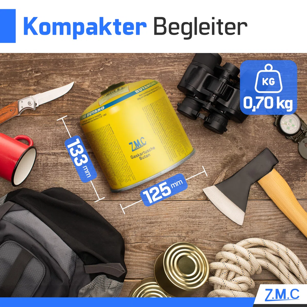 Z.M.C 5 cartucce di gas butano da 500 g, gas propano/butano 990 ml, cartuccia gas EN417, attacco filettato europeo, cartuccia a vite per bruciatori di erbacce, bomboletta di gas universale con valvola