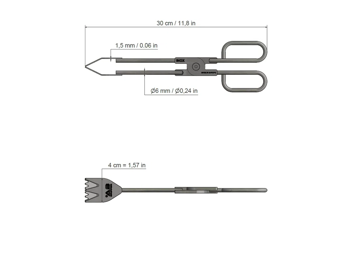 Pinze corte per BBQ & Cucina AB GRIPPER realizzate in acciaio inox di 30 cm di lunghezza
