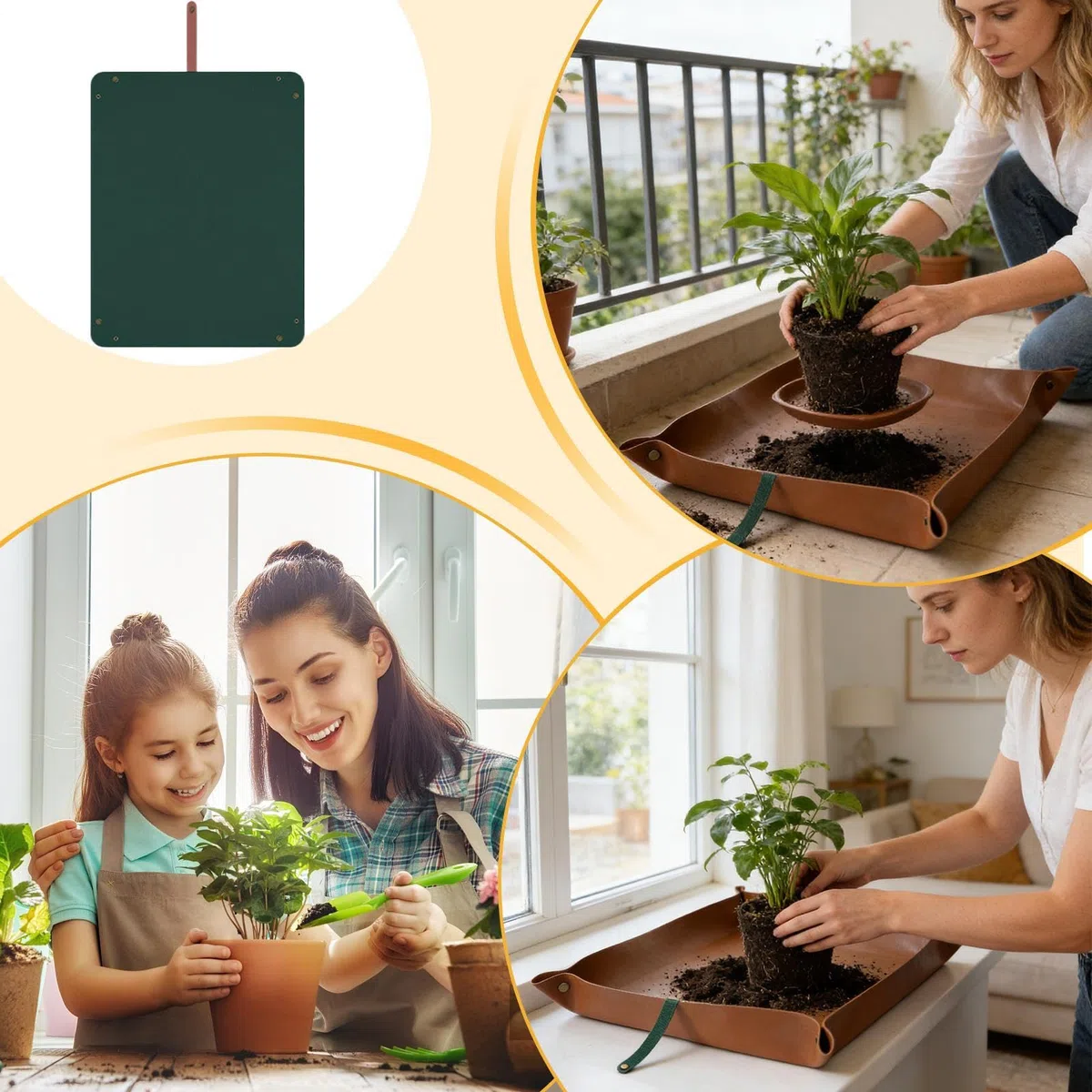 Telo per Rinvaso Piante da Interno Vassoio per Trapianto | Tappetino per Piante da 66.8x99.8 cm per Giardinaggio Innaffiatura Fiori Interno ed Esterno