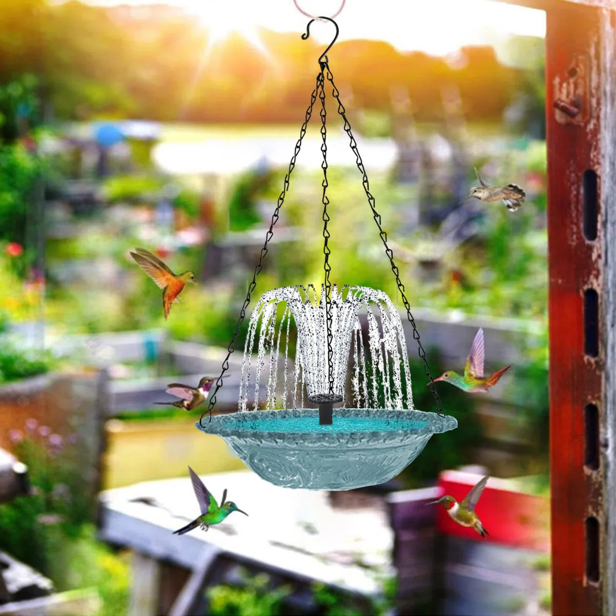 Fontana solare per uccelli – Pompa per abbeveratoio per uccelli a energia solare, decorazione da giardino per bambini, amanti degli animali della natura, giardino, terrazza