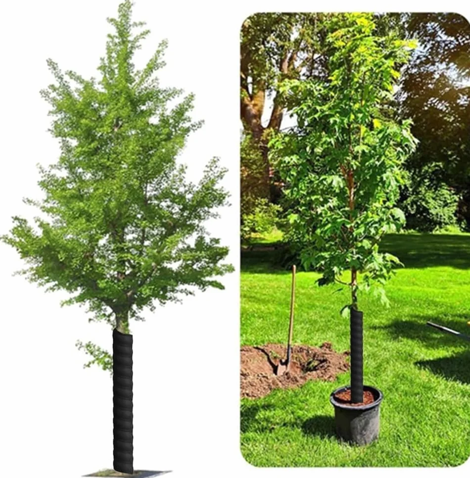 6 protezioni per il tronco degli alberi, in 2 misure, multifunzionale, protezione per piante, protezione del tronco degli alberi, per il giardinaggio (nero)