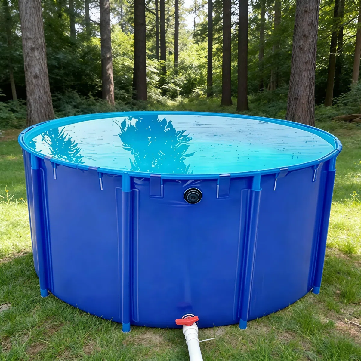 Piscina Fuori Terra Rotonda per Esterni, Struttura in Acciaio Robusta, Piscina da Cortile Non Gonfiabile di Facile Installazione, 4,88 m x 66 cm