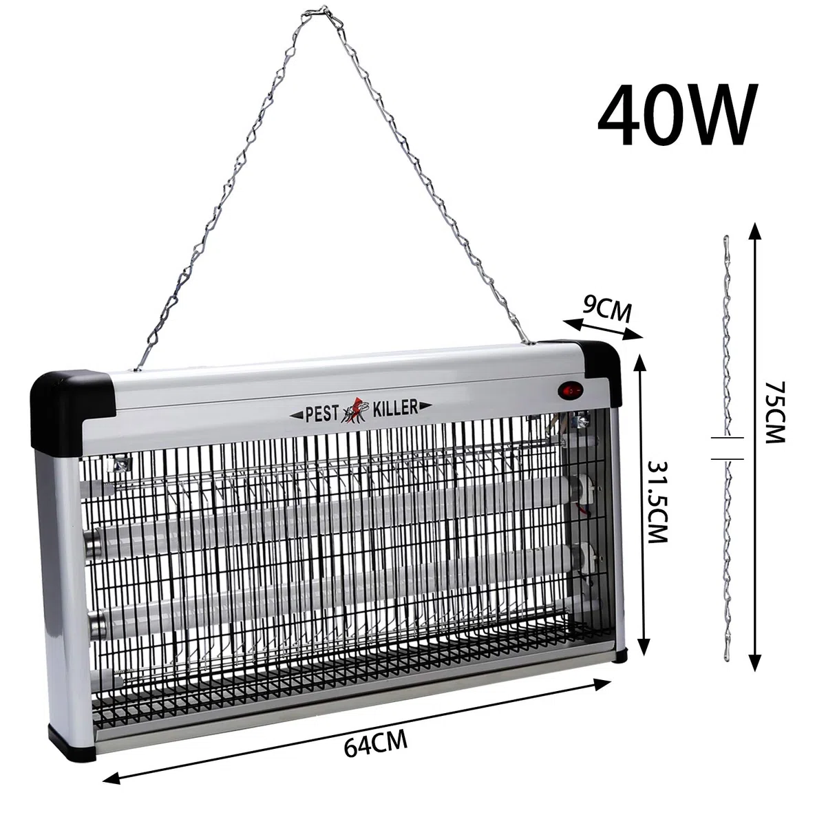 Insetticida elettrico, 40 W, lampada UV per zanzare, efficace per ridurre gli insetti volanti per interni, camera da letto e giardini, senza sostanze chimiche tossiche