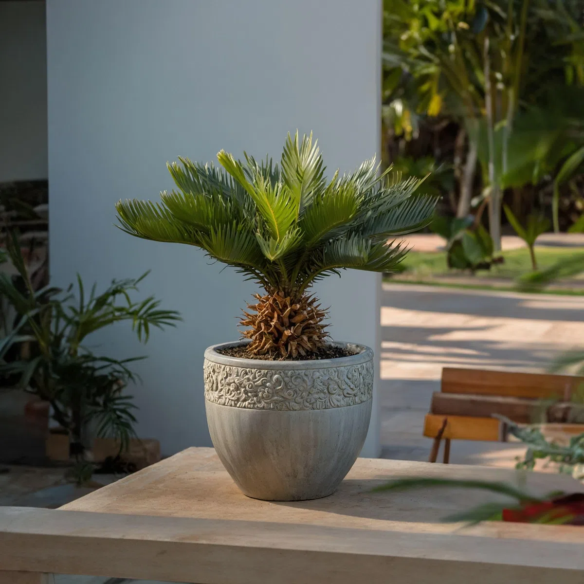 Plant in a Box - Cycas Revoluta - Set di 2 - Palma di Sago - Altezza 45-60cm - Vaso 15cm - Palma felce - Pianta Tropicale Ornamentale da Interno o Terrazza - Facile da Curare