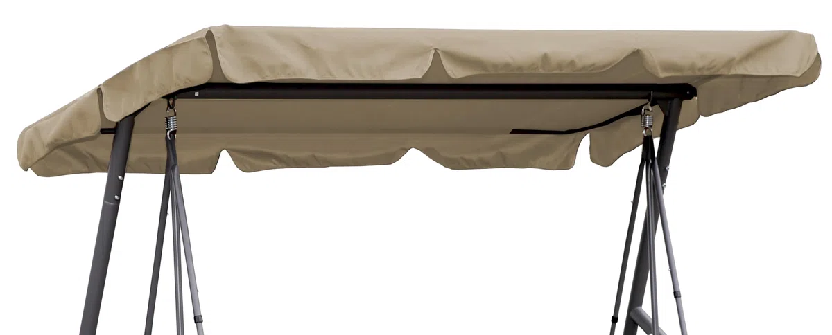 QUICK STAR Copertura Dondolo 3 Posti 210 x 145 cm Beige Impermeabile | Tettuccio per Altalena da Giardino | Telo Ricambio Universale | Tetto UV 50