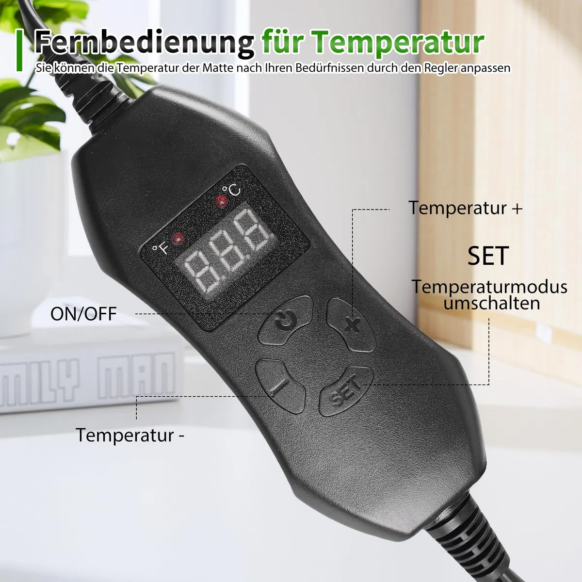 HOSPAOP - Tappetino riscaldante con termostato per piante, mini serra interna riscaldante 25 x 52,5 cm, serra da camera per piantine, animali domestici e terrario per rettili, 50 Watt