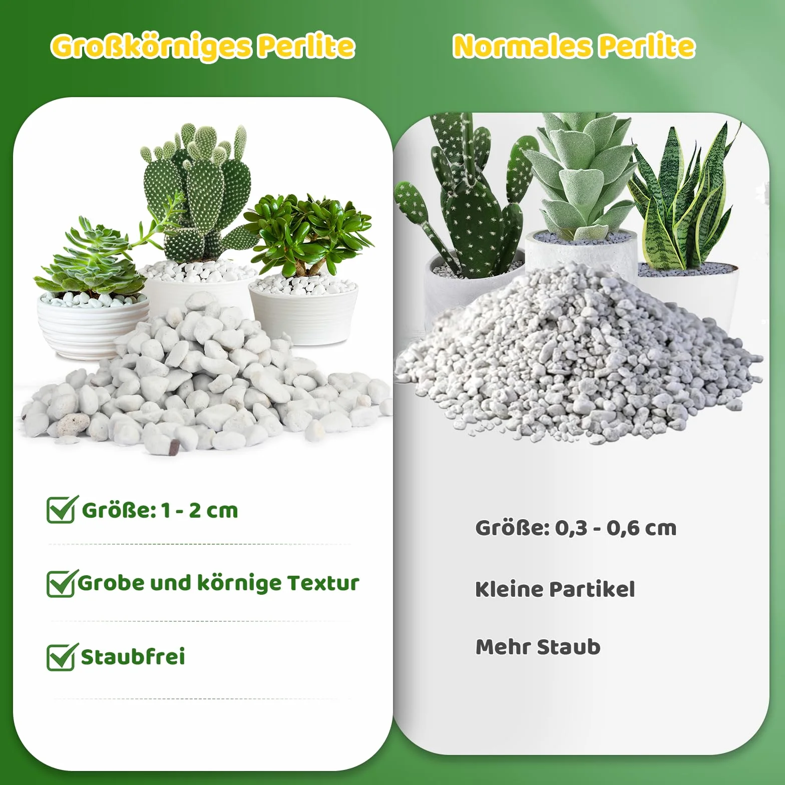 Perlite grossolana per piante (1-2 cm di diametro), additivo naturale per il suolo, migliora il drenaggio e la ventilazione, favorisce la salute del suolo e la crescita delle radici (10L)