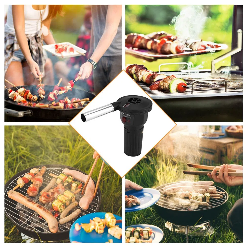 Fdit Soffiatore elettrico per barbecue, potente, poco rumoroso e di dimensioni ridotte, accessorio per picnic