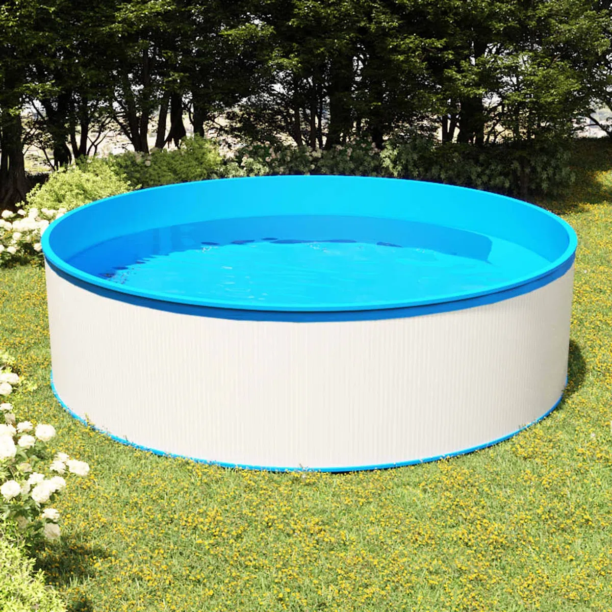 Mobili Piscina Fuori Terra 350x90cm Bianca, Mobili per Casa Interno Esterno Soggiorno Camera da Letto Decorazione da Mobili Camera
