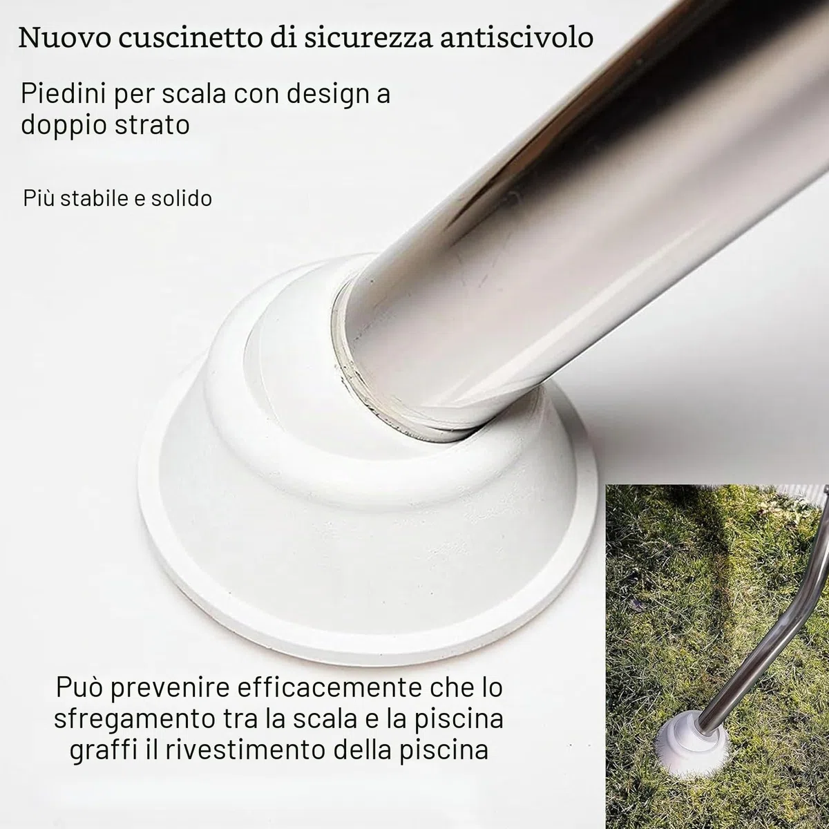 BOTOWI 85/110/135/160 cm Scala per Piscina Fuori Terra con Telaio in Acciaio Inossidabile per impieghi gravosi Gradini a Doppia Faccia, Scala per Piscina Fuori Terra, carico 250 kg,33in