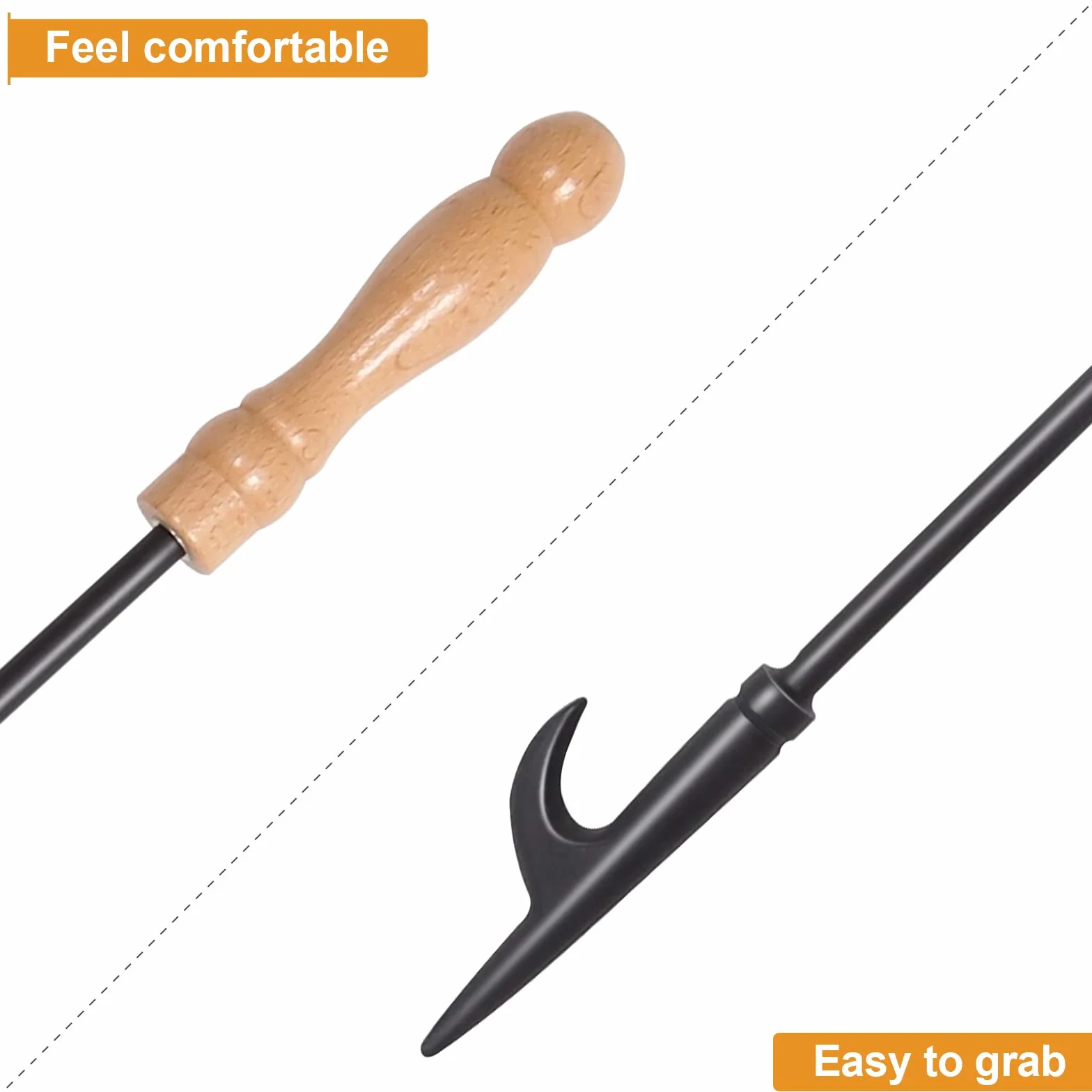Kit Attrezzi da Caminetto 2 Pezzi, Pinze per Caminetti & Attizzatoio, Outdoor Camino per Falò e Stufe