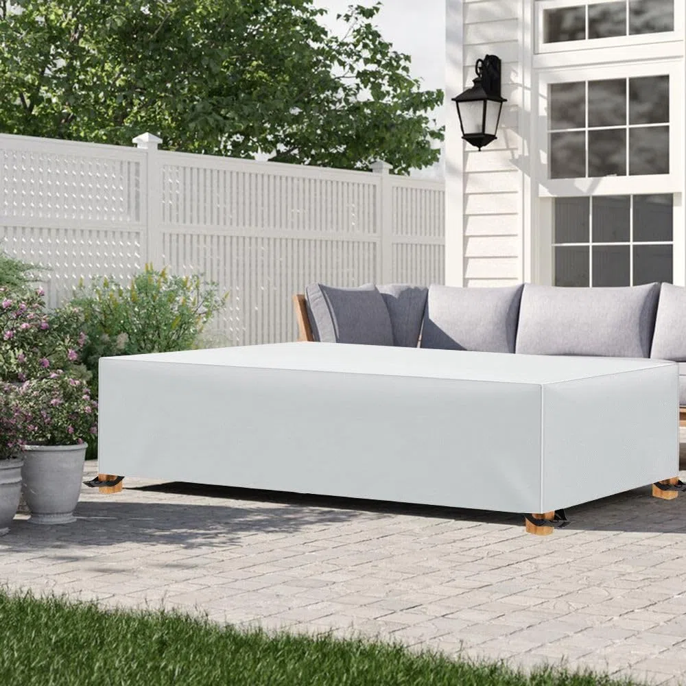 Coperture per Mobili da Giardino Copertura Tavolo Sedie Esterno Impermeabile Telo Copri Tavoli da Terrazza Quadrato 600D Oxford Anti-UV Antivento 120x60x90cm