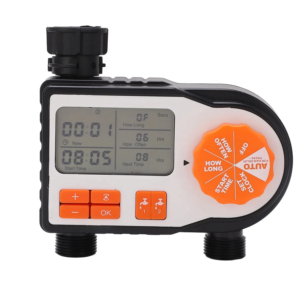 Timer per Irrigatore, Display LCD Timer Elettronico per Irrigazione da Giardino Regolatore di Irrigazione per Irrigazione Automatica per Serra da Cortile per Terreni Agricoli