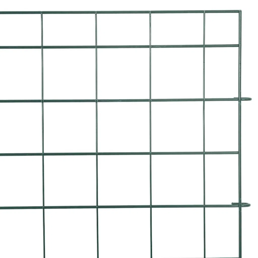Set di 5 recinzioni per stagno, verde, 100 x 50 cm, in acciaio, design moderno, per recinzioni da giardino, facile da pulire e resistente alla ruggine, per laghetti, aiuole e prati
