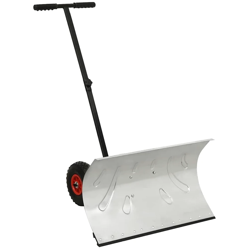 Pala da neve manuale con ruote, pala da neve rimovibile, per auto, neve, campeggio, ingresso, giardino