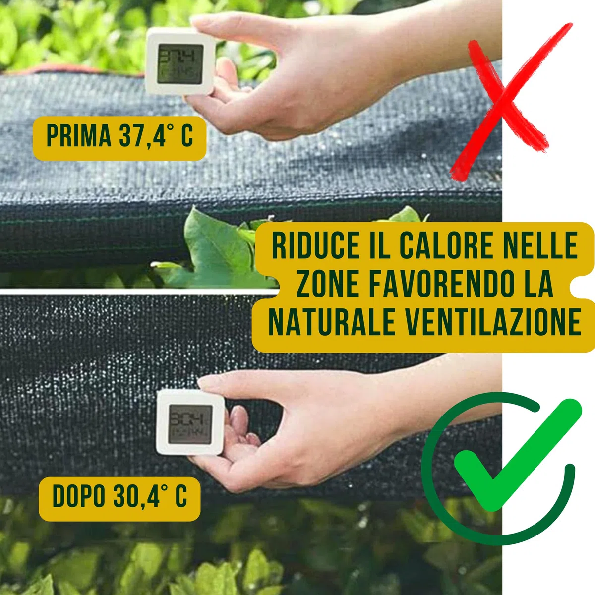 ROM PLASTICA Telo Ombreggiante Oscurante Giardino, 80% Di Protezione, 100% ITALIANO,Rete Ombreggiante 1x25 metri, Frangivento Recinzione,Teli Ombreggianti Da Esterno,Telo Parasole Per Esterni