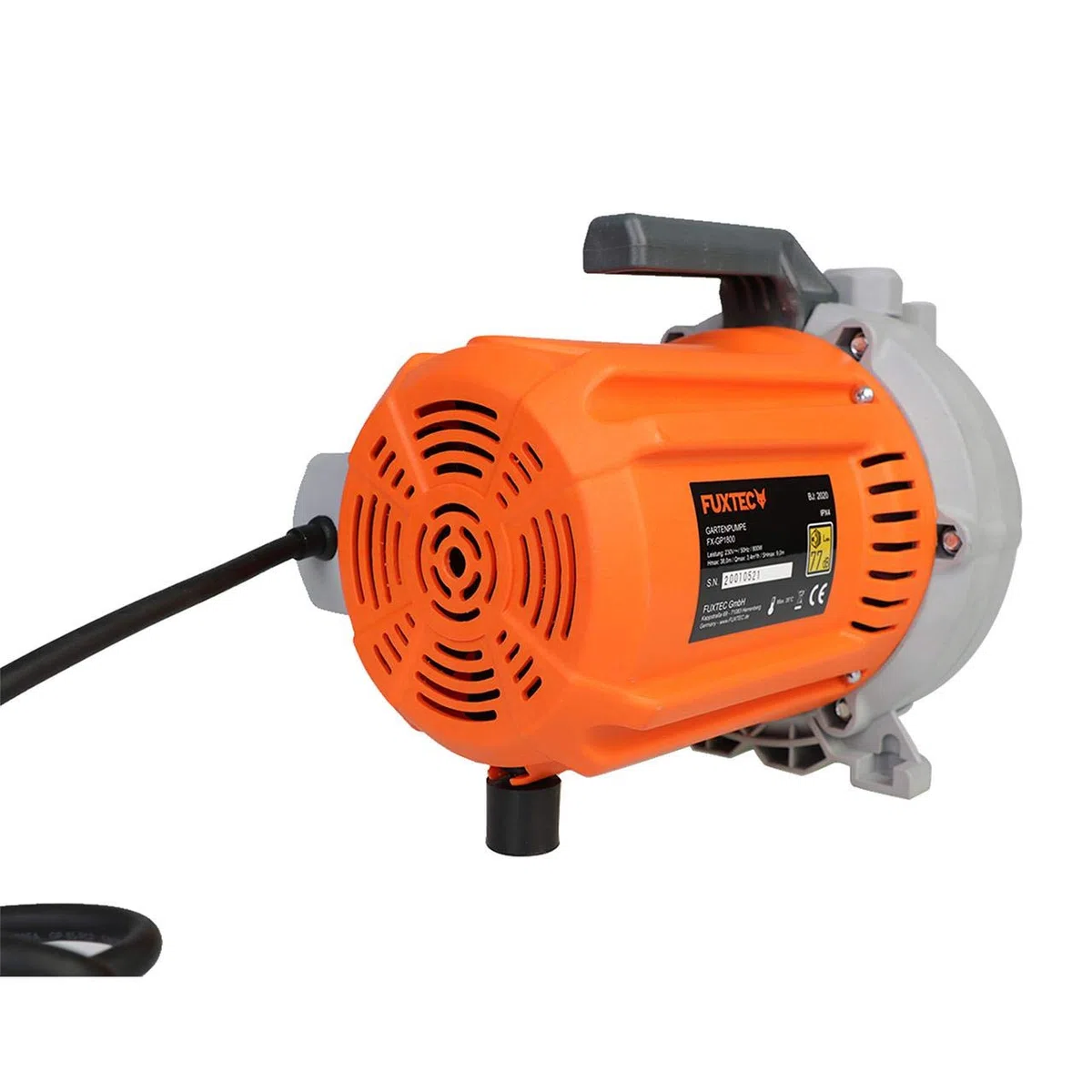 Pompa d'acqua per il giardino FUXTEC FX-GP1600 - pompa sommergibile 600 Watt, max. 3100 l/h, max. 35 m di prevalenza, interruttore galleggiante integrato - anche per piscina