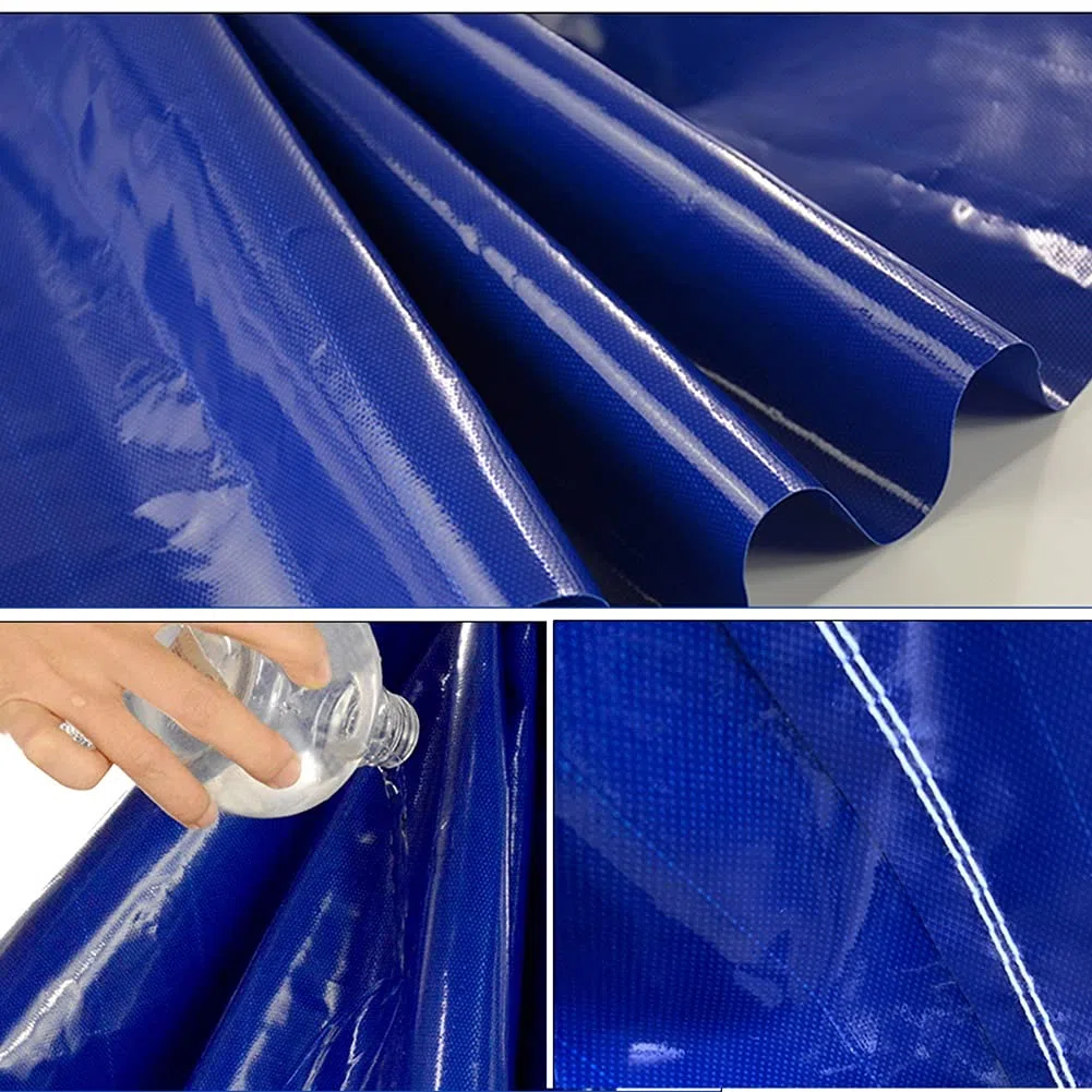 Fodera pieghevole per stagno di pesci con occhielli 0,45 mm serbatoio impermeabile in PVC per tartarughe Koi e pesci d'acqua salata durevole 400 gsm piscina blu 6x4x1 m soluzione di tenuta temporanea
