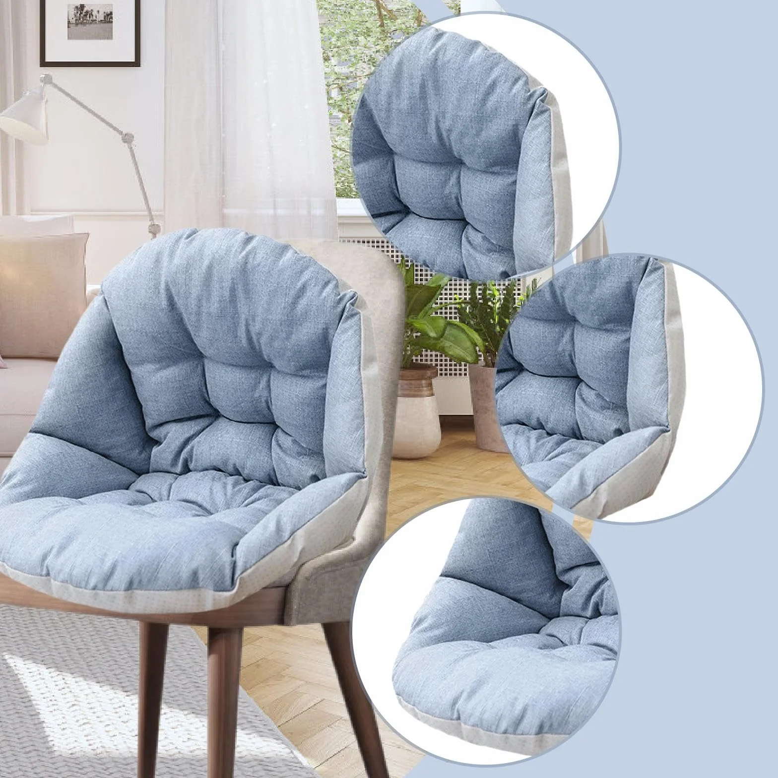 Sharplace Cuscino per Amaca Sospeso, Comodo con Cinghia, per Soggiorno E Giardino, Blu